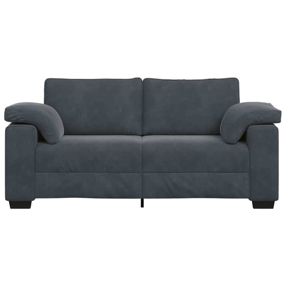 Produktbild för Loveseat soffa mörkgrå 180x77x82 cm sammet