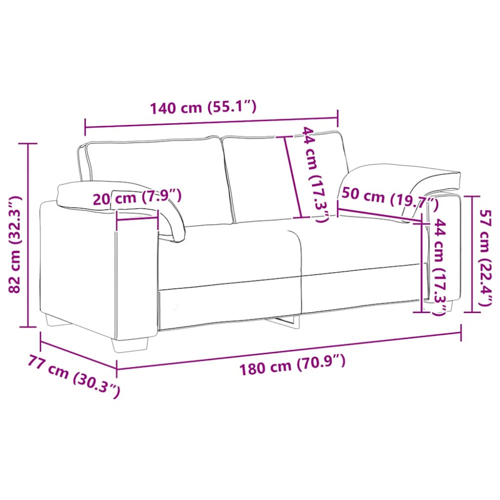 Produktbild för Loveseat soffa mörkgrå 180x77x82 cm sammet