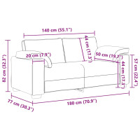 Produktbild för Loveseat soffa mörkgrå 180x77x82 cm sammet