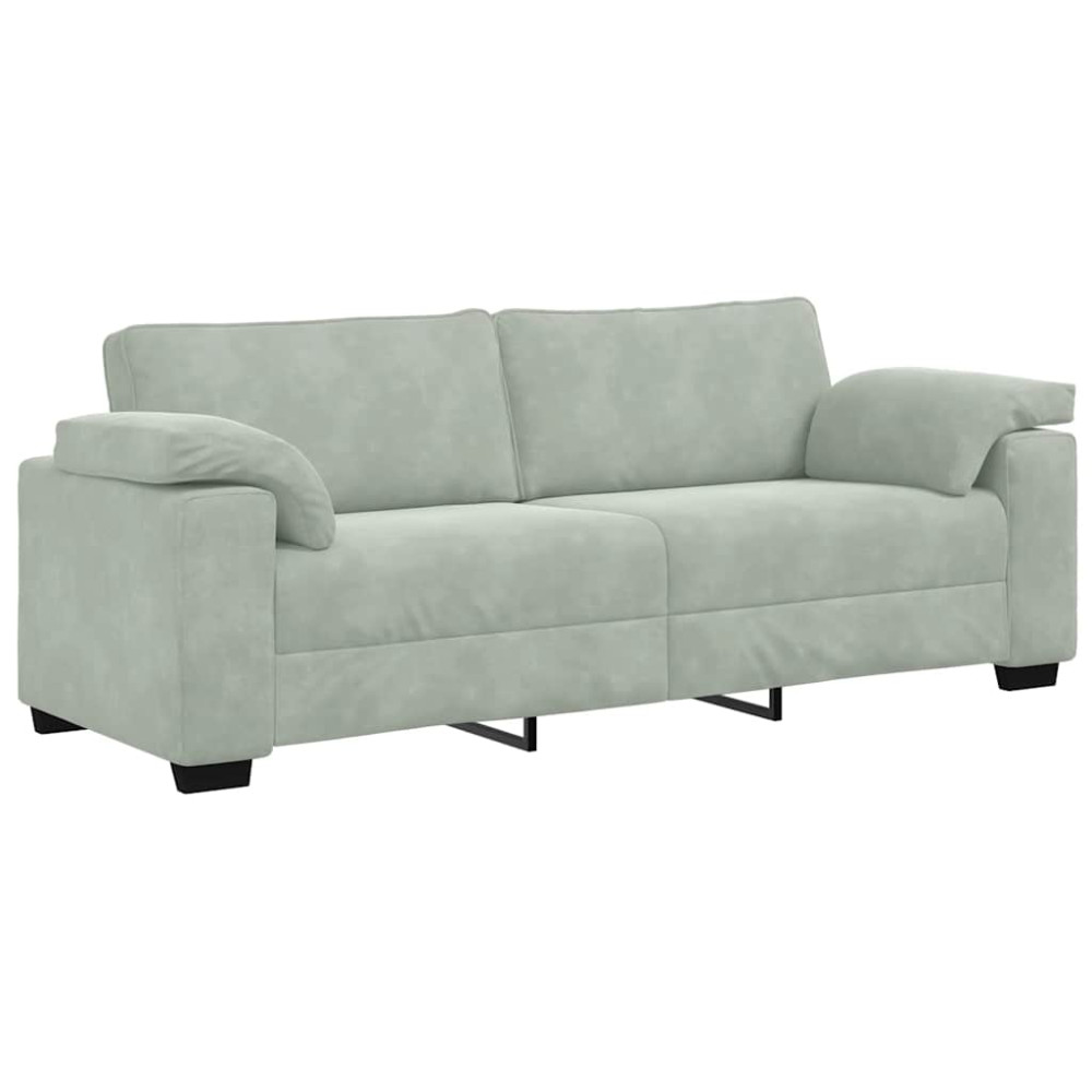 Produktbild för 3-sitssoffa ljusgrå 220x77x82 cm sammet
