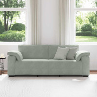 Produktbild för 3-sitssoffa ljusgrå 220x77x82 cm sammet