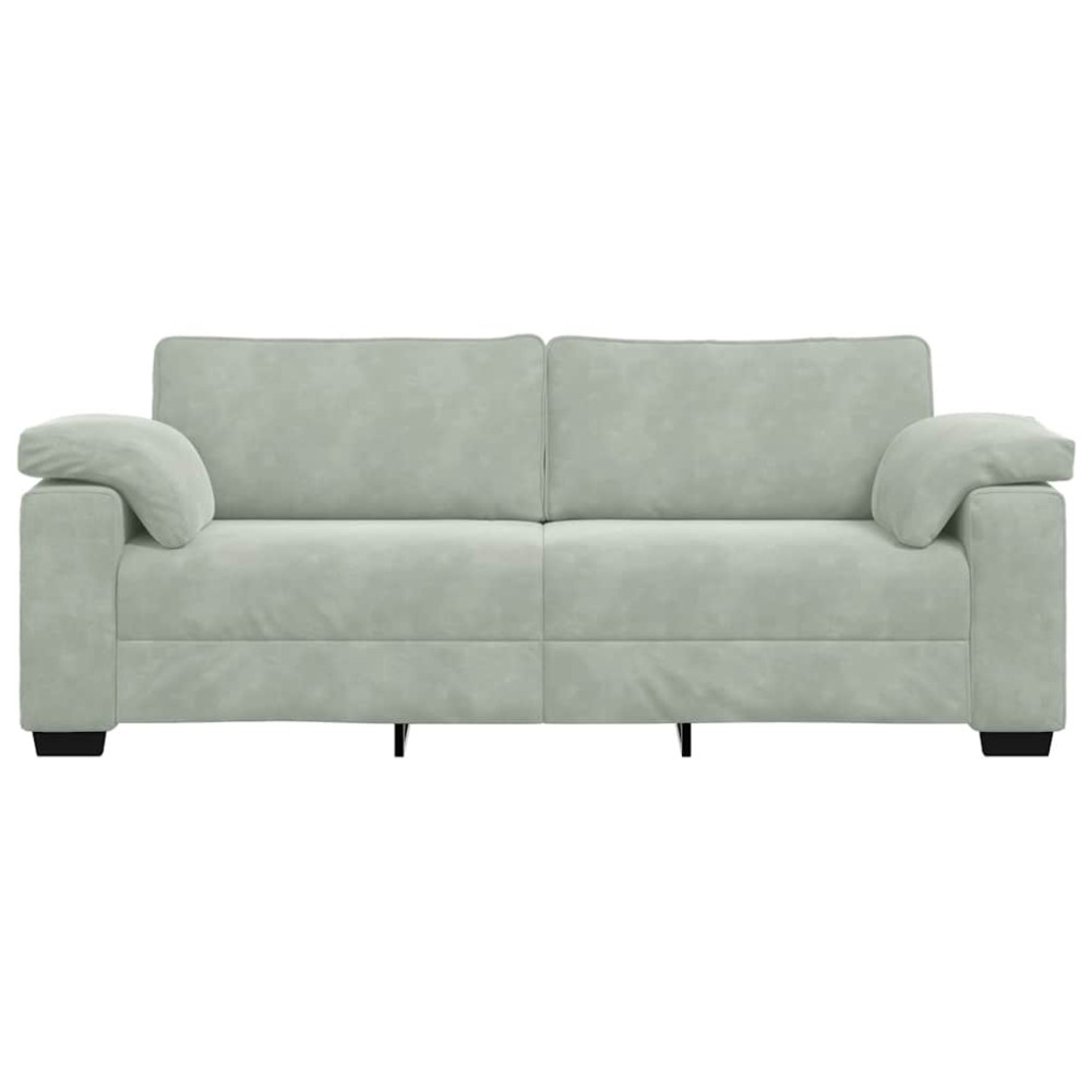 Produktbild för 3-sitssoffa ljusgrå 220x77x82 cm sammet