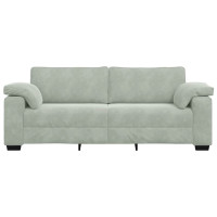 Produktbild för 3-sitssoffa ljusgrå 220x77x82 cm sammet