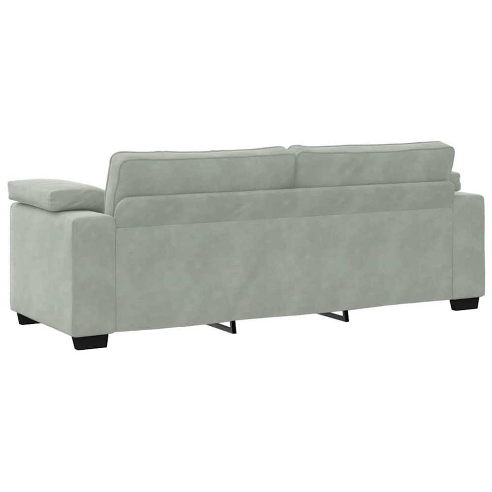 Produktbild för 3-sitssoffa ljusgrå 220x77x82 cm sammet