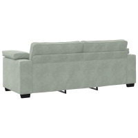 Produktbild för 3-sitssoffa ljusgrå 220x77x82 cm sammet