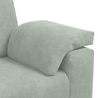 Produktbild för 3-sitssoffa ljusgrå 220x77x82 cm sammet