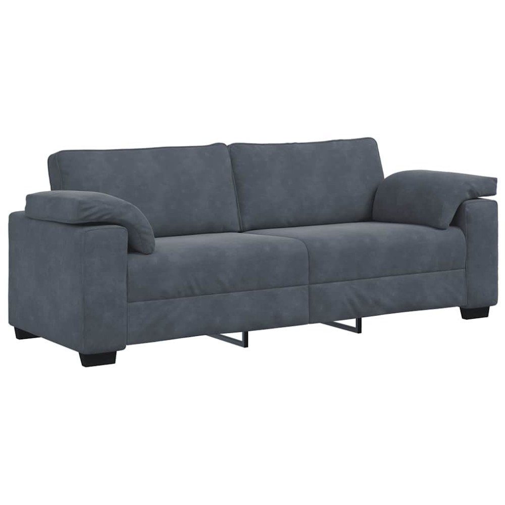 Produktbild för 3-sitssoffa mörkgrå 220x77x82 cm sammet