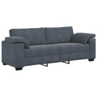 Produktbild för 3-sitssoffa mörkgrå 220x77x82 cm sammet