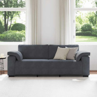 Produktbild för 3-sitssoffa mörkgrå 220x77x82 cm sammet