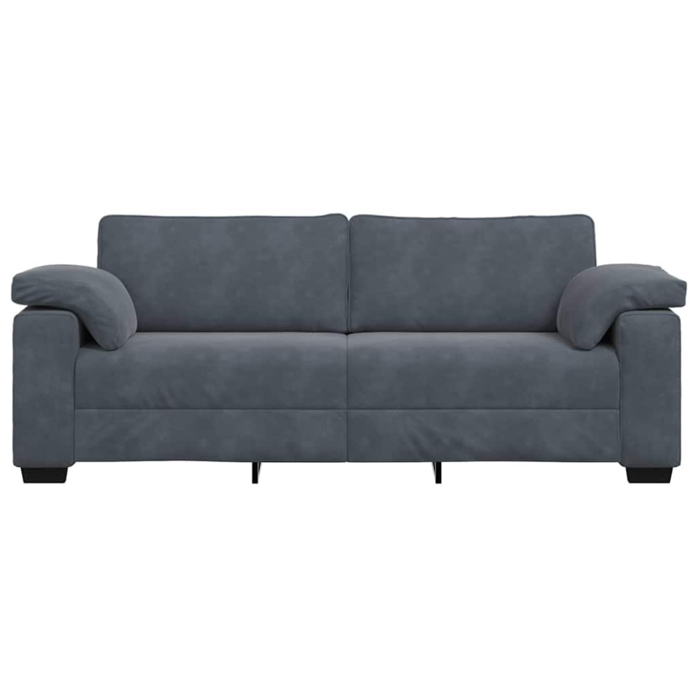 Produktbild för 3-sitssoffa mörkgrå 220x77x82 cm sammet