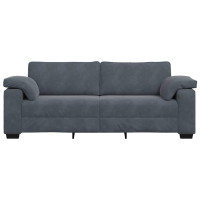 Produktbild för 3-sitssoffa mörkgrå 220x77x82 cm sammet