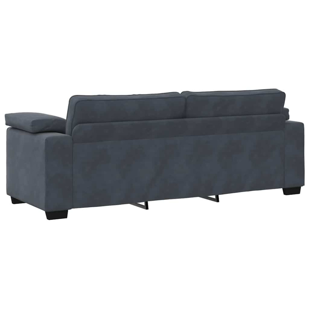 Produktbild för 3-sitssoffa mörkgrå 220x77x82 cm sammet