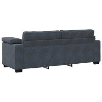 Produktbild för 3-sitssoffa mörkgrå 220x77x82 cm sammet