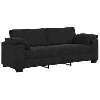 Produktbild för 3-sitssoffa svart 220x77x82 cm sammet