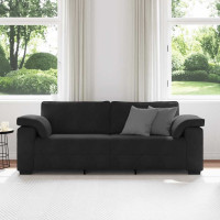 Produktbild för 3-sitssoffa svart 220x77x82 cm sammet