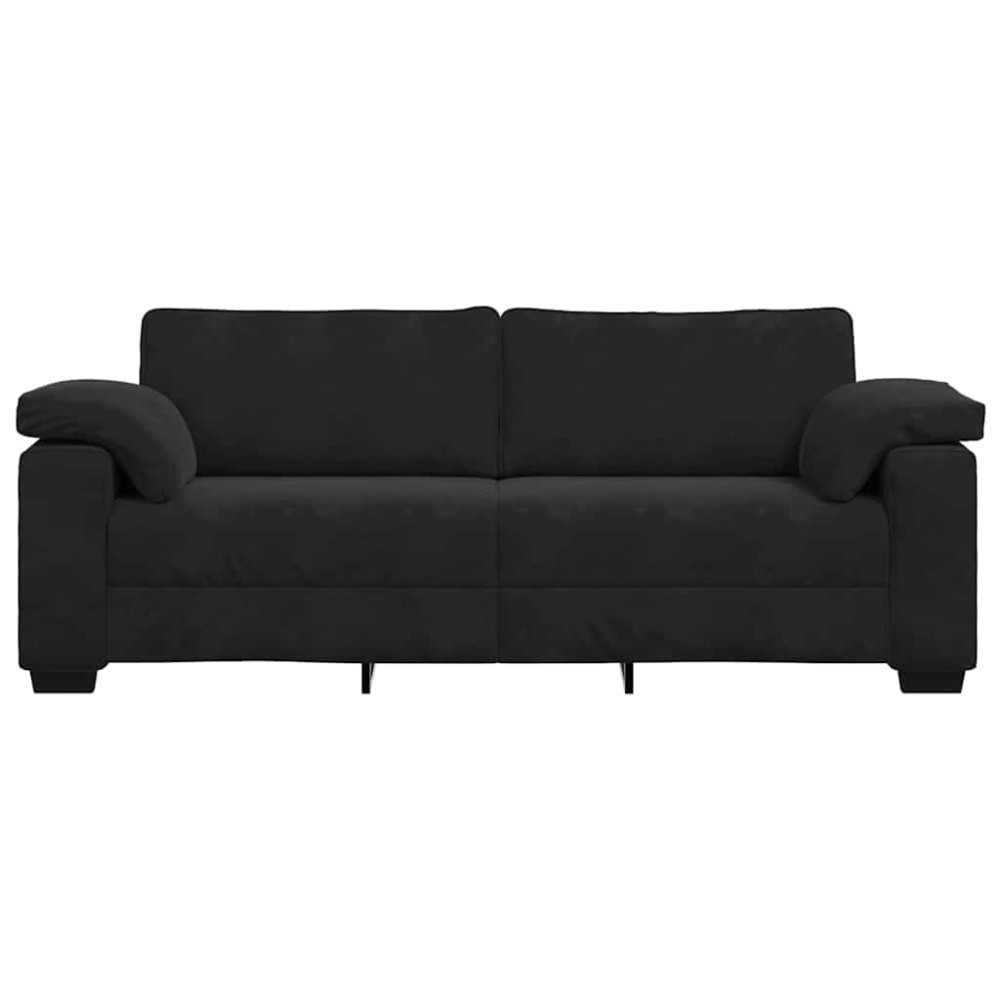 Produktbild för 3-sitssoffa svart 220x77x82 cm sammet