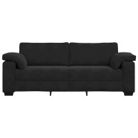 Produktbild för 3-sitssoffa svart 220x77x82 cm sammet