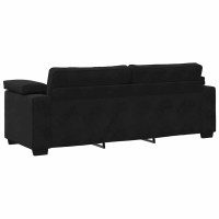 Produktbild för 3-sitssoffa svart 220x77x82 cm sammet