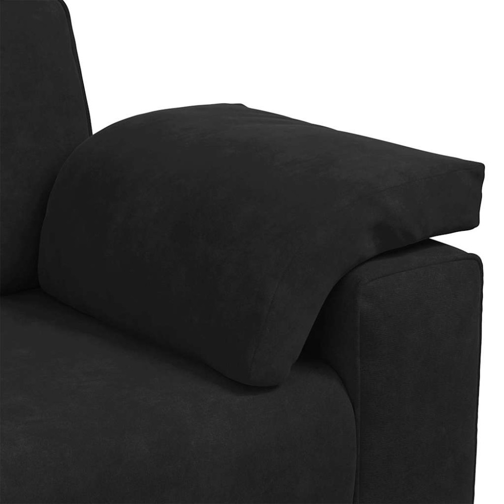 Produktbild för 3-sitssoffa svart 220x77x82 cm sammet