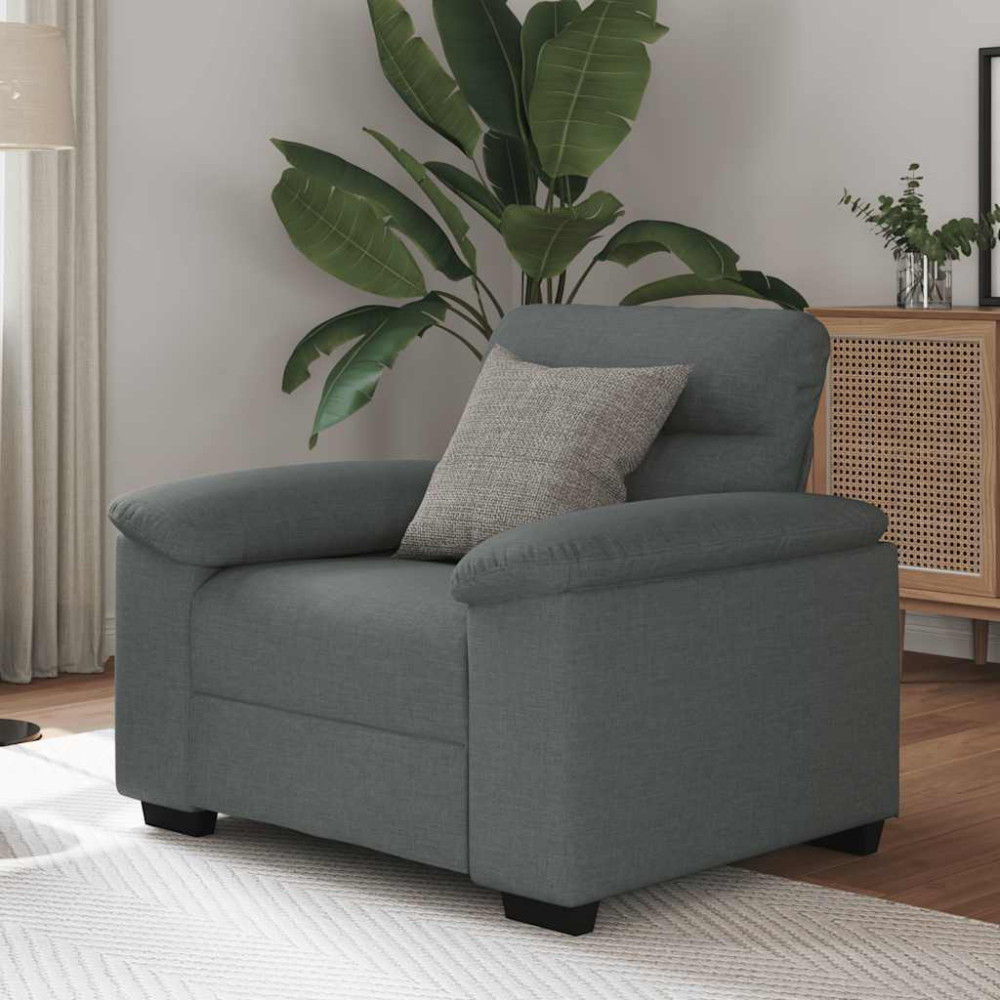 Produktbild för Soffstol mörkgrå 100x81x84 cm tyg