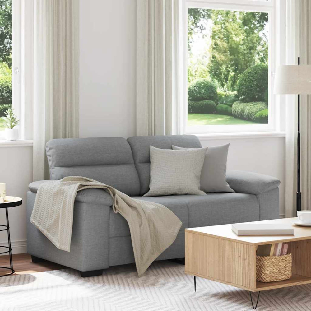 Produktbild för 2-sitssoffa ljusgrå 160x81x84 cm tyg