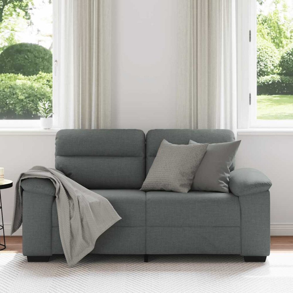 Produktbild för 2-sitssoffa mörkgrå 160x81x84 cm tyg