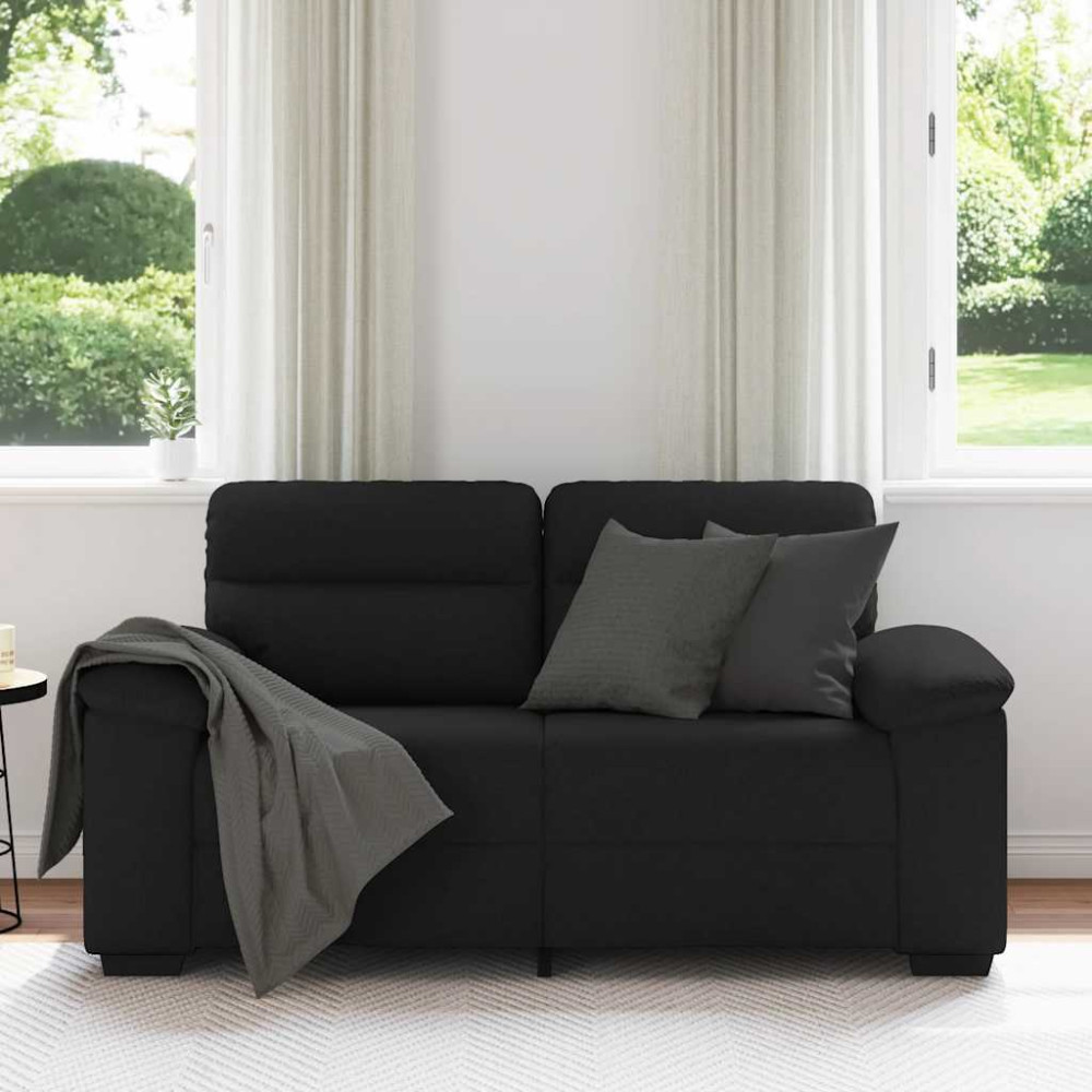 Produktbild för 2-sitssoffa svart 160x81x84 cm tyg