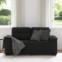 Produktbild för 2-sitssoffa svart 160x81x84 cm tyg