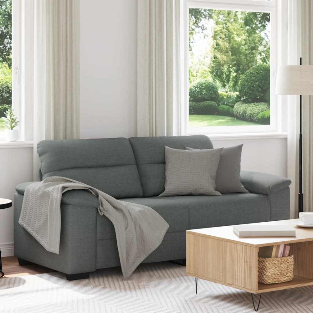 Produktbild för 2-sitssoffa mörkgrå 180x81x84 cm tyg