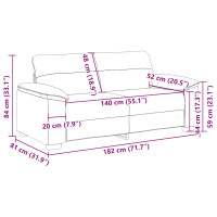 Produktbild för 2-sitssoffa svart 180x81x84 cm tyg