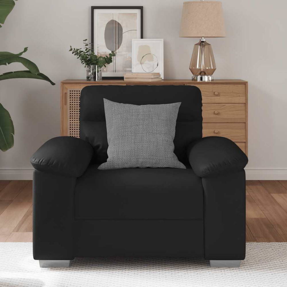 Produktbild för Soffstol svart 100x81x84 cm konstläder
