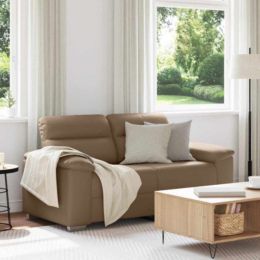 Produktbild för 2-sitssoffa cappuccino 160x81x84 cm konstläder