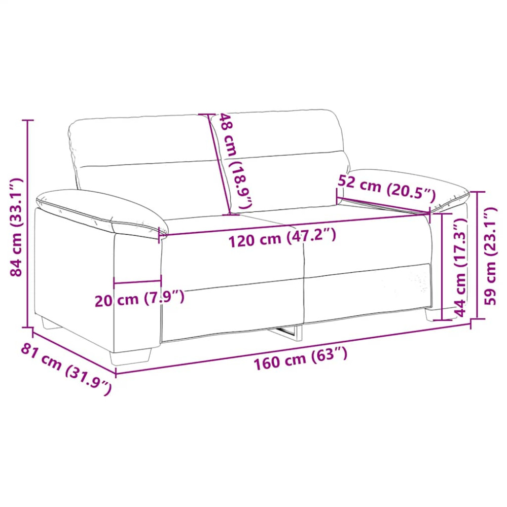 Produktbild för 2-sitssoffa cappuccino 160x81x84 cm konstläder