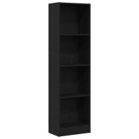 Produktbild för Bokhylla svart ek 40x24x143 cm konstruerat trä