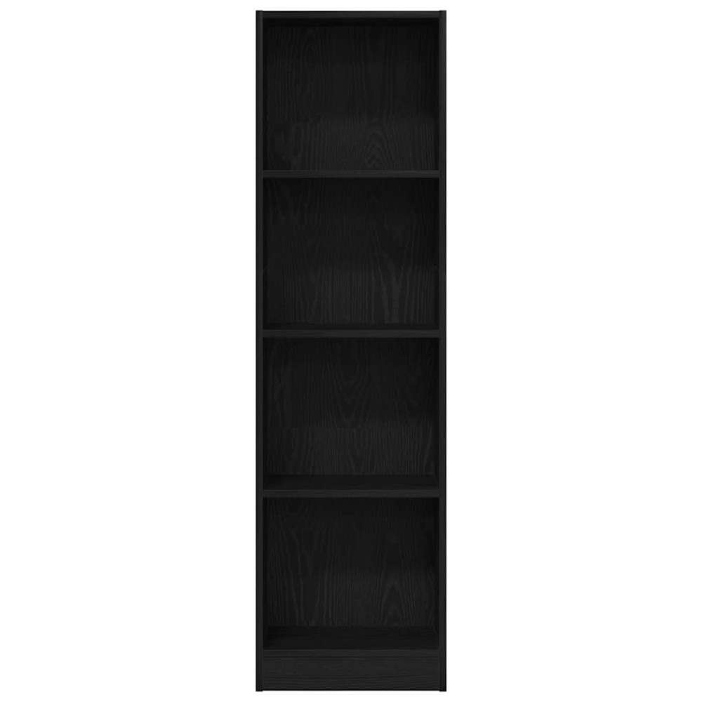 Produktbild för Bokhylla svart ek 40x24x143 cm konstruerat trä