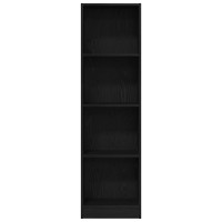 Produktbild för Bokhylla svart ek 40x24x143 cm konstruerat trä