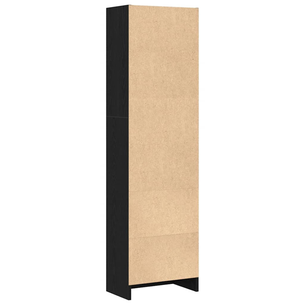 Produktbild för Bokhylla svart ek 40x24x143 cm konstruerat trä