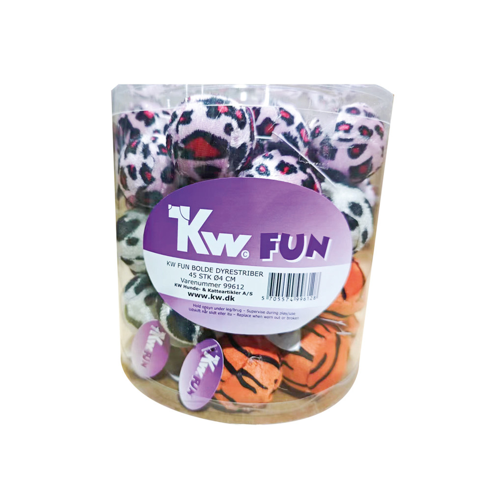 Produktbild för KW Kattleksak Boll i Kattdjursfärger 45 Stk 4 cm