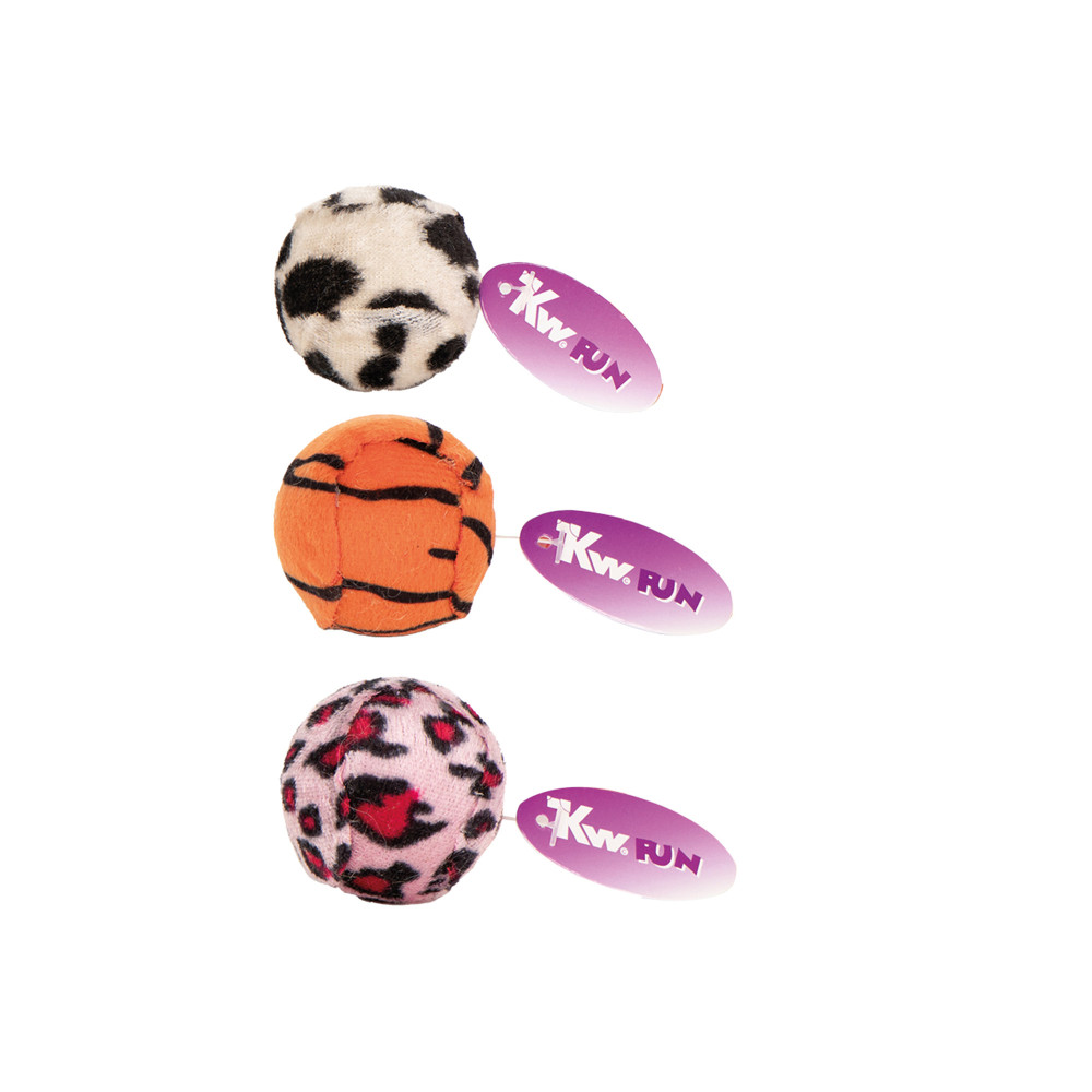 Produktbild för KW Kattleksak Boll i Kattdjursfärger 45 Stk 4 cm