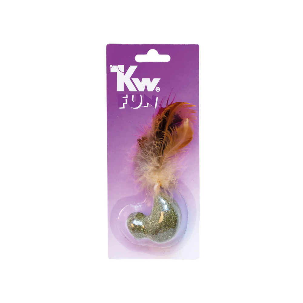 Produktbild för KW Kattleksak med Catnip och Fjädrar 6 cm