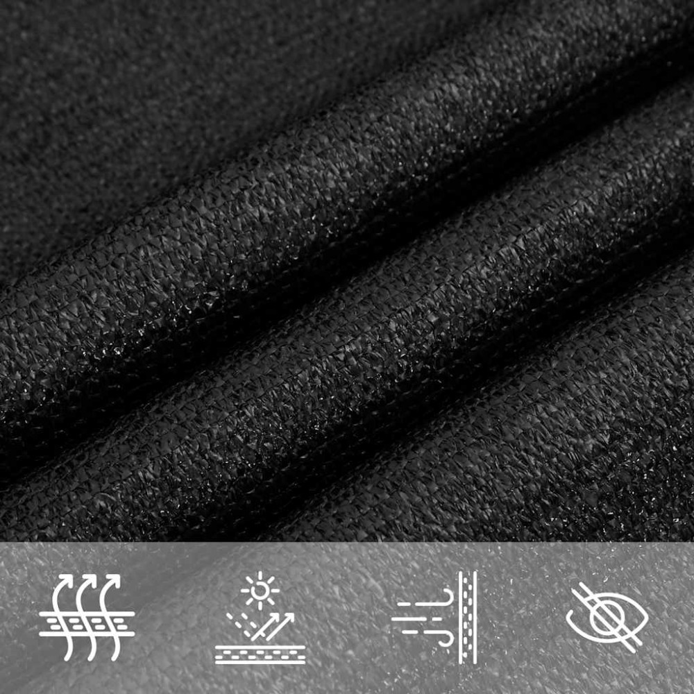 Produktbild för Solsegel 160 g/m² trapezoid svart 4/5x4 m HDPE