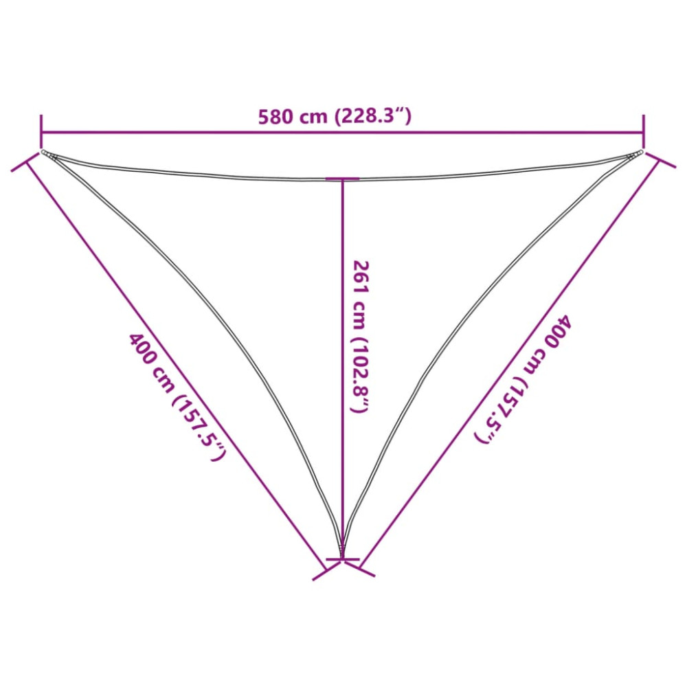 Produktbild för Solsegel 160 g/m² triangulär ljusgrå 4x4x5,8 m HDPE