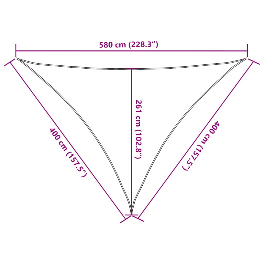 Produktbild för Solsegel 160 g/m² triangulär sand 4x4x5,8 m HDPE