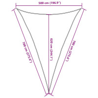 Produktbild för Solsegel 160 g/m² triangulär sand 5x7x7 m HDPE