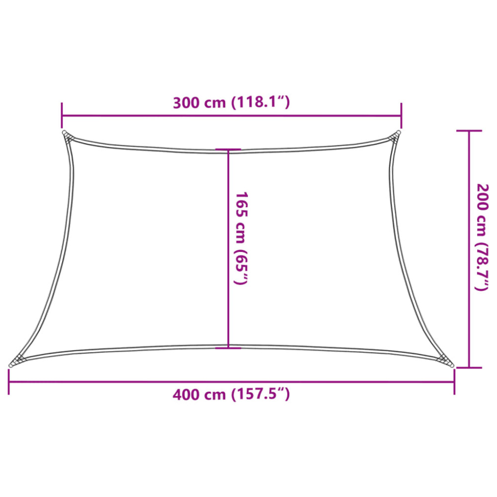 Produktbild för Solsegel 160 g/m² trapezoid ljusgrå 3/4x2 m HDPE