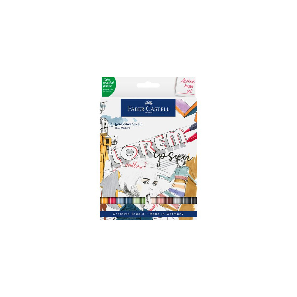 Produktbild för Fiberpenna Goldfaber Sketch 12/fp