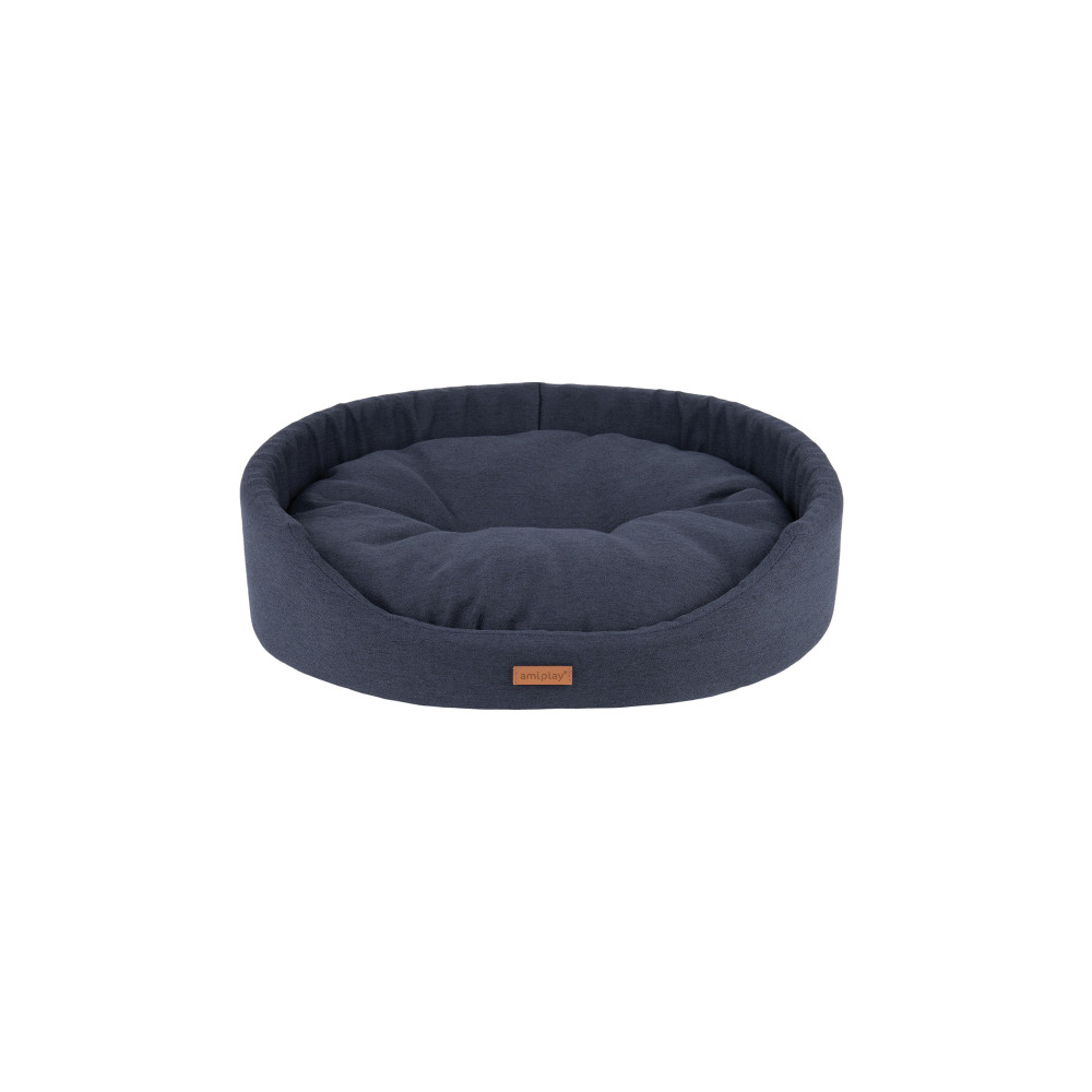 Produktbild för Amiplay Bädd Oval M Svart 52x44x14 cm