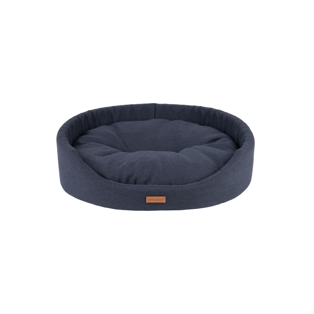 Produktbild för Amiplay Bädd Oval XL Svart 72x63x16 cm