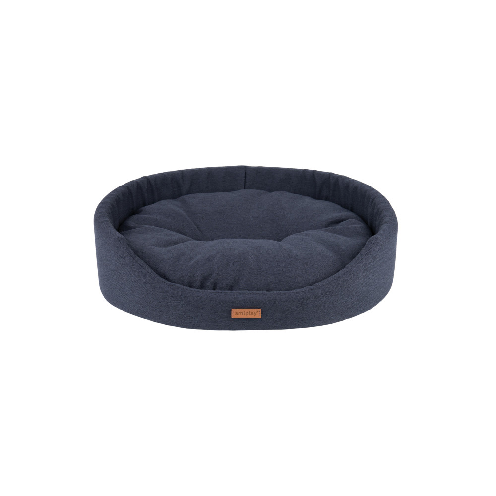Produktbild för Amiplay Bädd Oval XXL Svart 86x76x18 cm