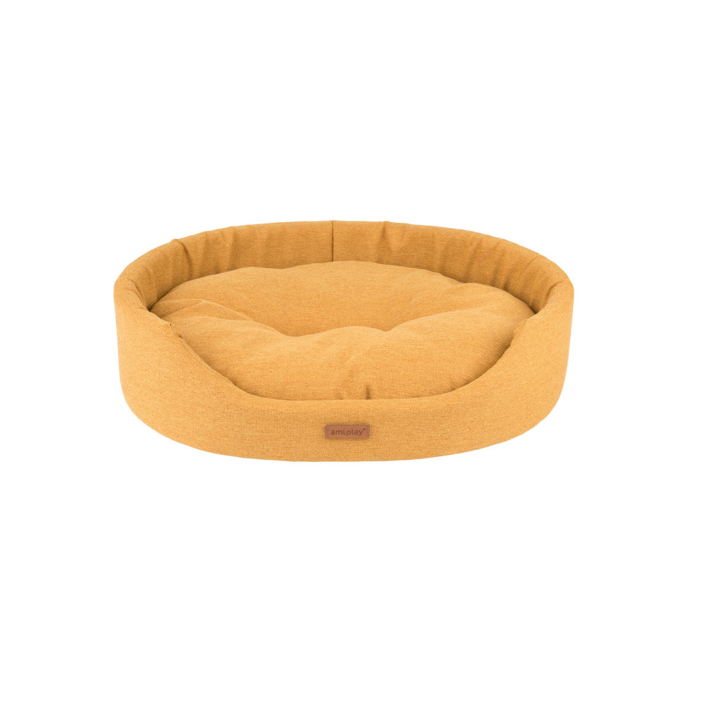 Produktbild för Amiplay Bädd Oval XXL Curry 86x76x18 cm